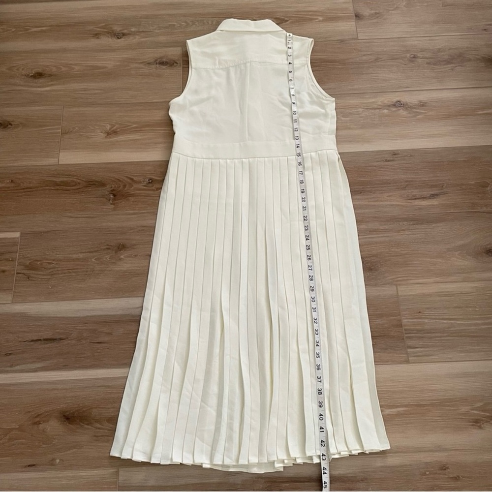 Karen Millen Soft Tailored Pleated Sleeveless Shirt Midi Dress 6 - Picture 6 of 9
